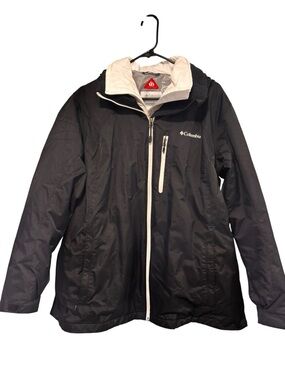 Columbia Omni-Heat Interchange Jacket Women’s 2X Black Waterproof Hooded Coat